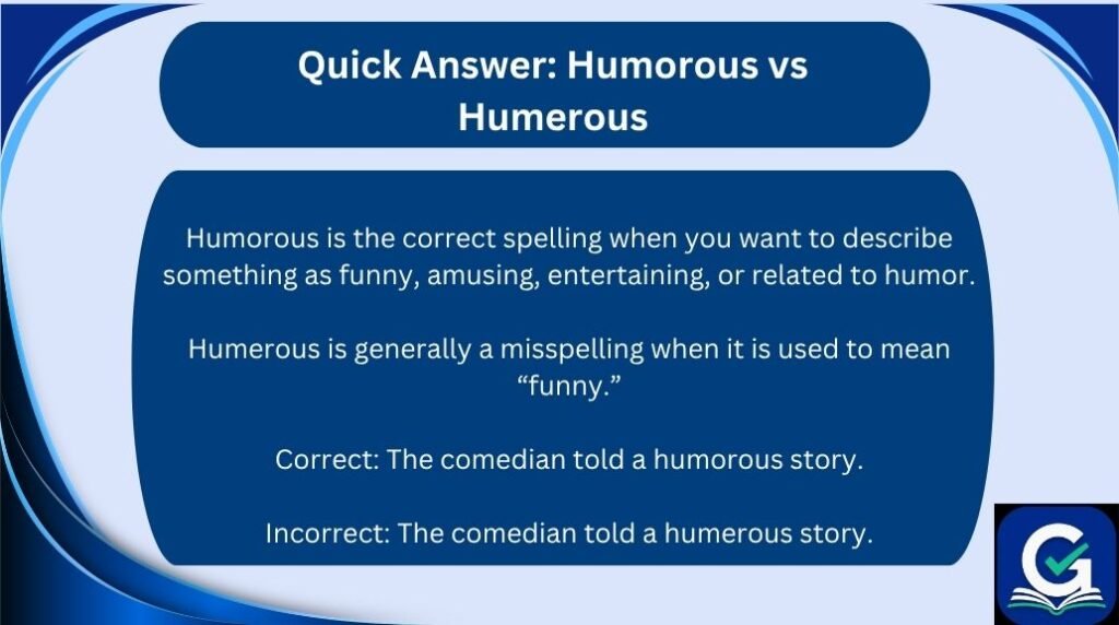 humorous vs humerous