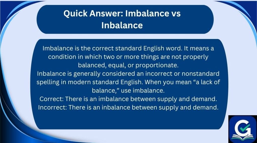 imbalance vs inbalance