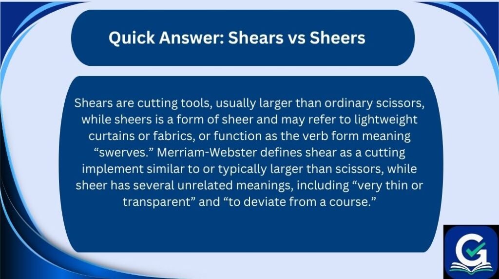 shears vs sheers