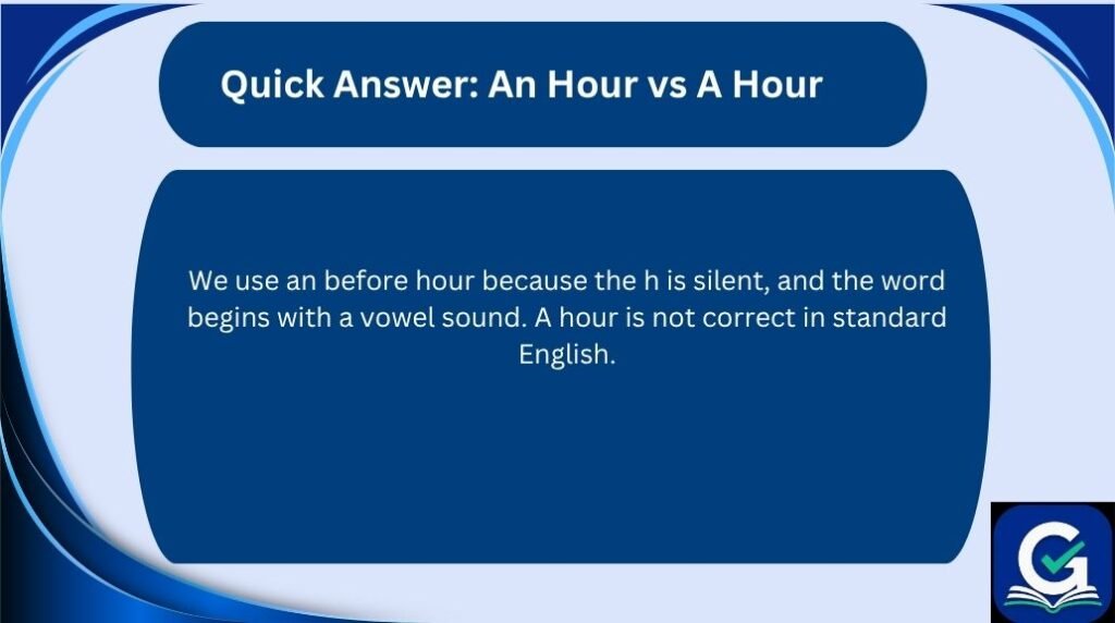 an hour vs a hour