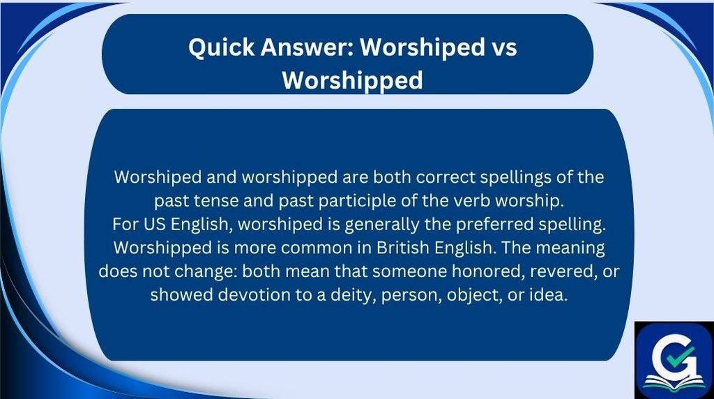 worshiped vs worshipped