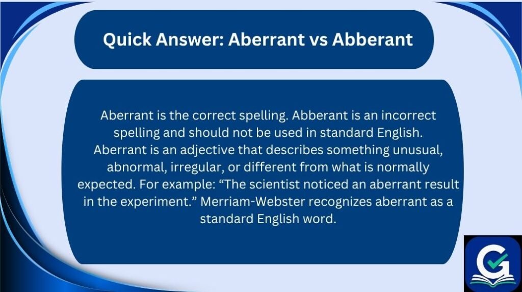 aberrant vs abberant