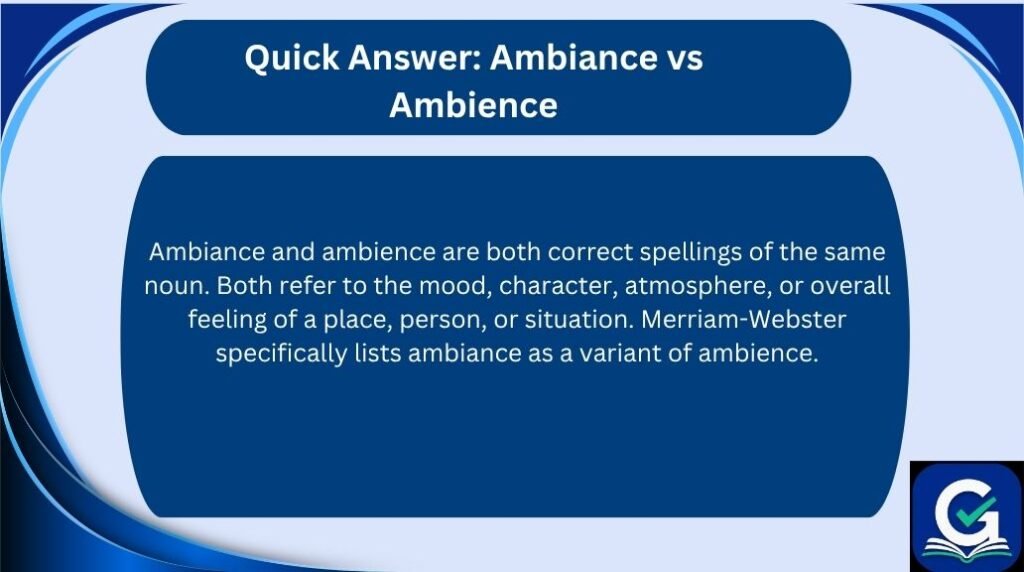 ambiance vs ambience
