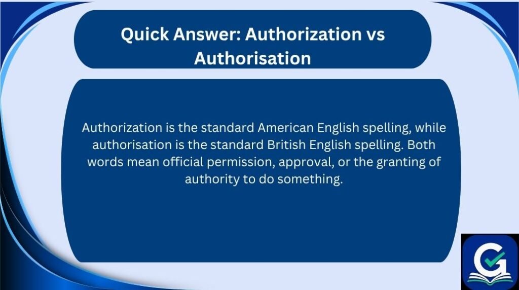 authorization vs authorisation