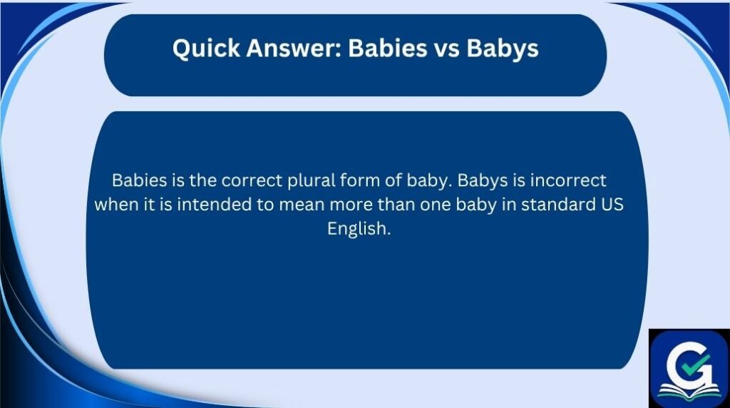 babies vs babys