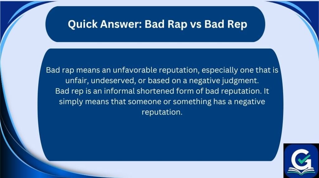 bad rap vs bad rep