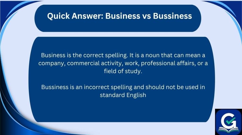 business vs bussiness