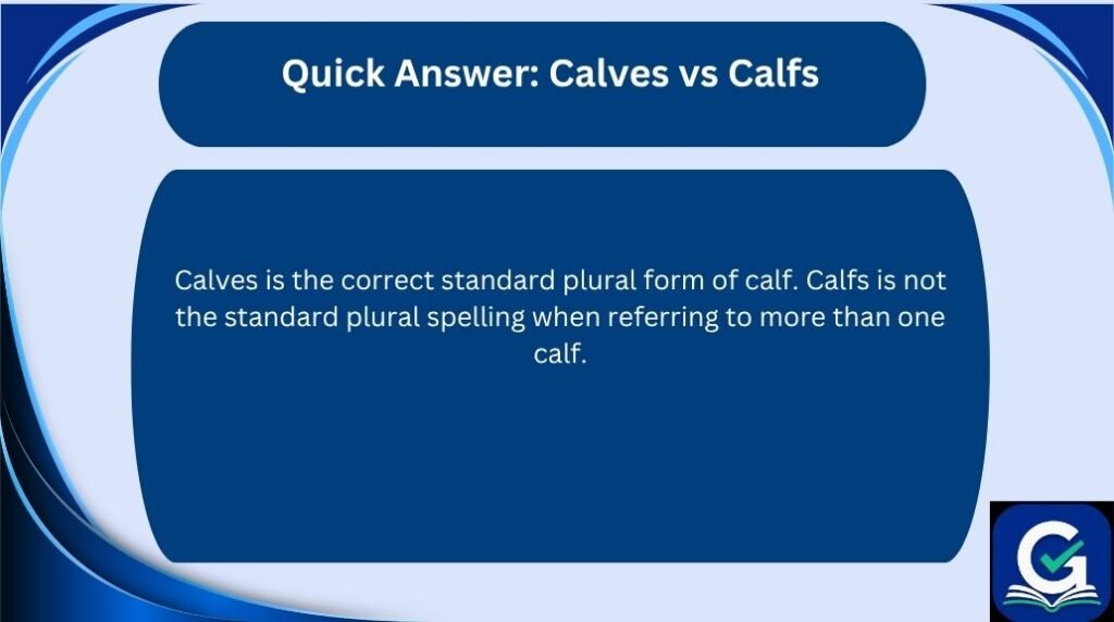 calves vs calfs