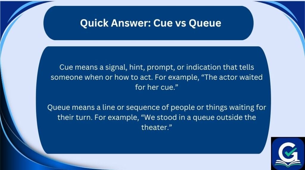 cue vs queue