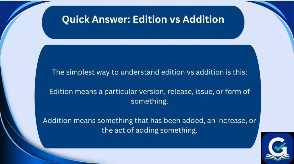 edition vs addition