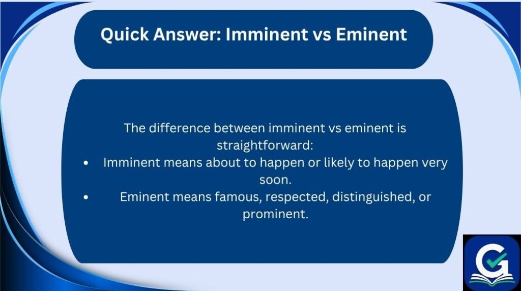 imminent vs eminent