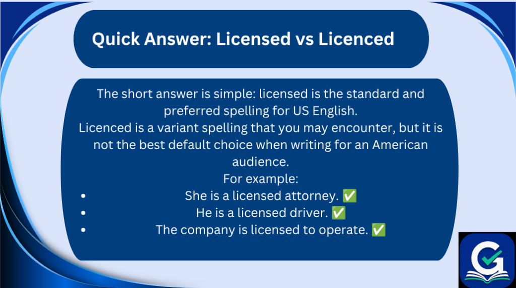 licensed vs licenced