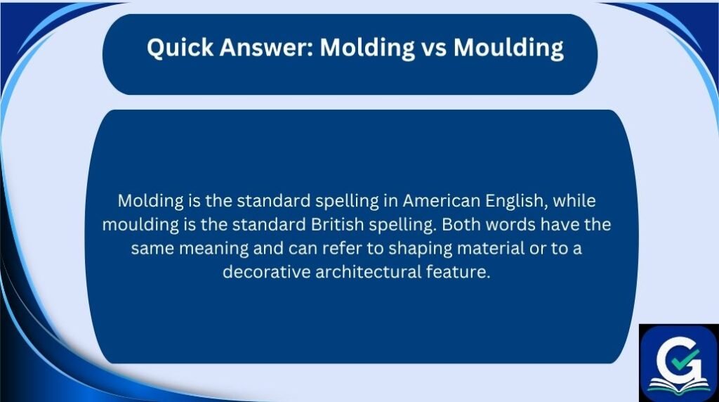 molding vs moulding
