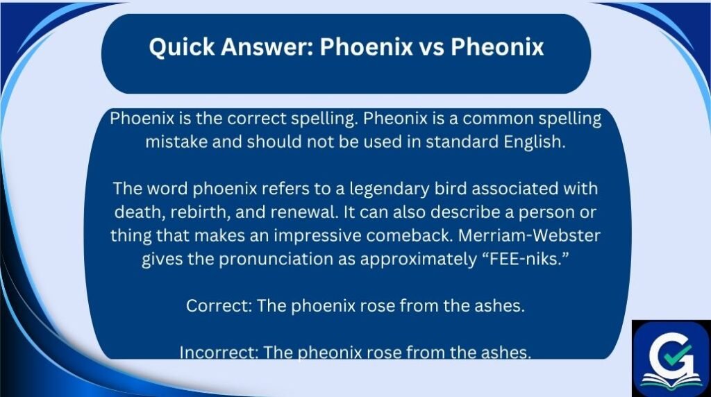 phoenix vs pheonix