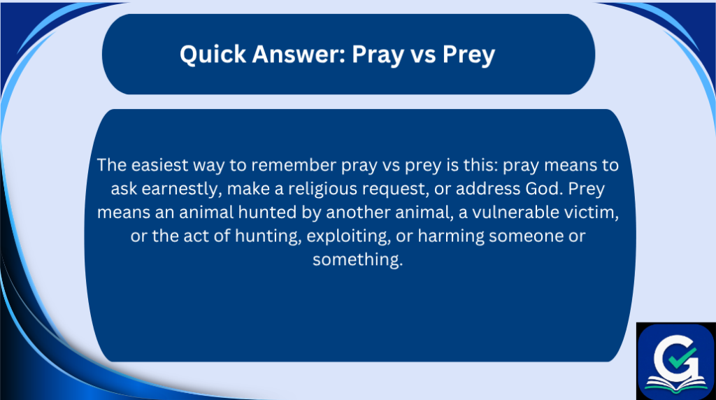pray vs prey