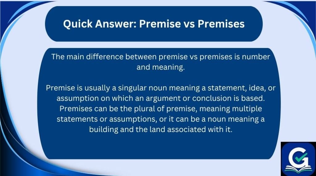 premise vs premises