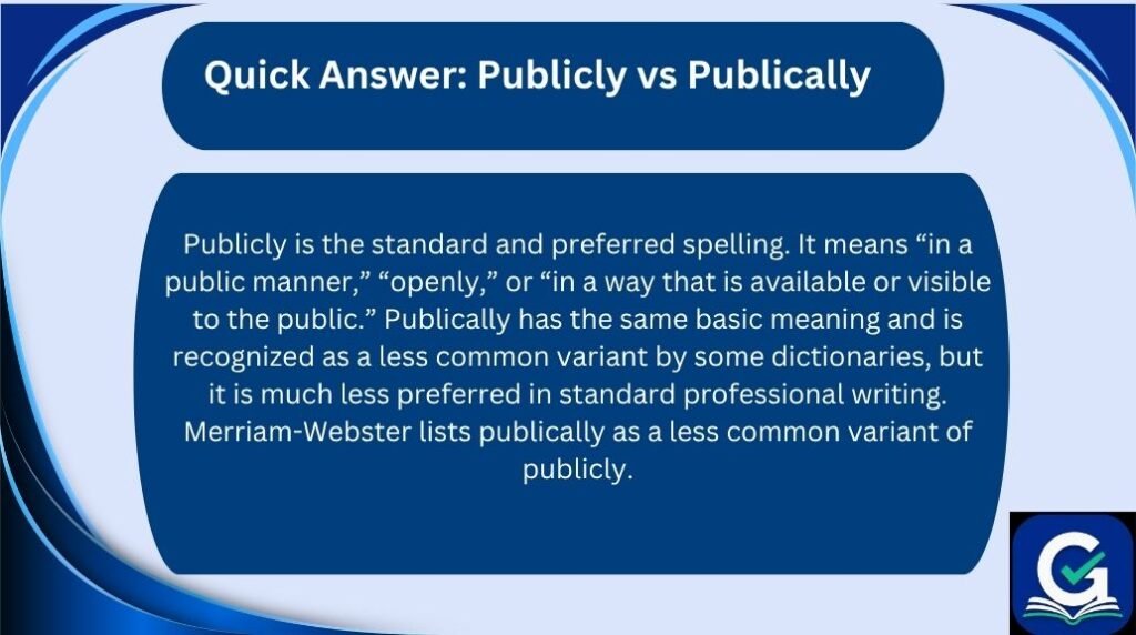 publicly vs publically