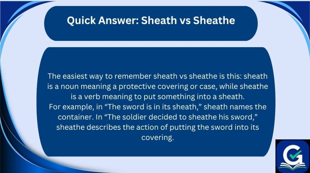 sheath vs sheathe