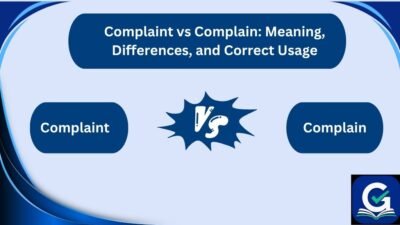 complaint vs complain